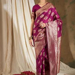 DEVATITHI Woven Design Zari Banarasi Saree-picture-25