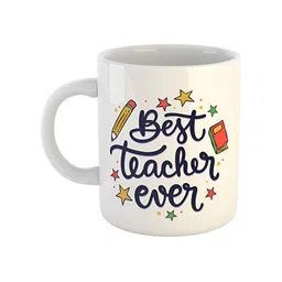 ARTBUG White Printed Ceramic Glossy Core Set of Cups and Mugs-10