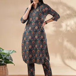 Anouk Women Ethnic Motifs Printed Regular Pure Cotton Kurta with Trousers-image-75