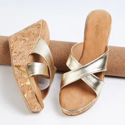 Ginger by Lifestyle Women PU Wedge Sandals-38
