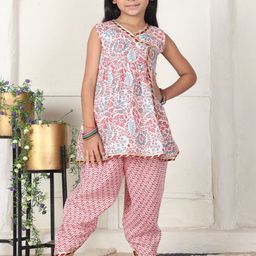 Cutiekins Girls Ethnic Motifs Printed A-Line Kurta with Salwar-picture-46