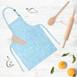 ArtzFolio Kids Blue & White Printed Cotton Aprons-picture-10