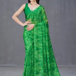 Garden Vareli Floral Printed Pure Chiffon Saree-picture-26