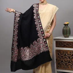 Exotic India Amritsar Paisley Aari Embroidered Pure Woollen Shawl-picture-13