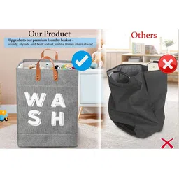 Stylista Grey Printed Durable & Foldable Laundry Bag with Handle image 4