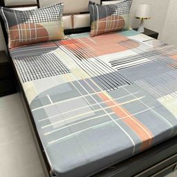 Pure Decor Majestic Grey Printed 350 TC Pure Cotton King Bedsheet Set 2.72 m x 2.78 m-image-80