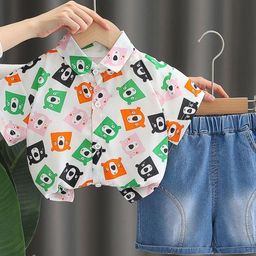LULU & SKY Boys Printed Shirt with Shorts-picture-2