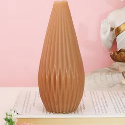 TIED RIBBONS Brown Vanilla Milk Scented 24 Hours Burn Time Pillar Candle-image-95