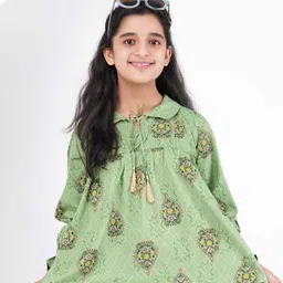 DMP FASHION Girls Ethnic Motifs Printed Cotton Peplum Top-picture-25