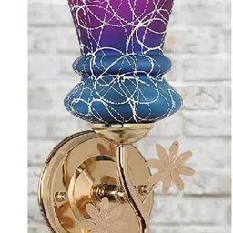 Somil Premium Designer Glass Wall / Night Lamp Elegant & Stylish Dcor Accent for Modern Interiors, Color- Pink, Firozi, White, Size:- 19 X 23 X 30 CM-image-94