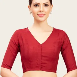 Studio Shringaar V-Neck Smocked Stretchable Saree Blouse-21