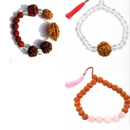 Divine souvenirs Set Of 3 Unisex Artificial Beaded Elasticated Bracelet-20