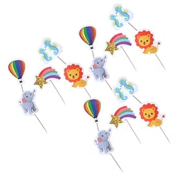 Kuber Industries Blue & Yellow Set Of 75 Cardboard Cupcake Toppers-32