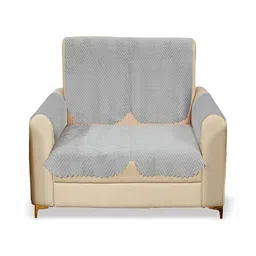 Fashion Throw Grey Velvet 4 Piece Sofa Cover With Arms-image-69