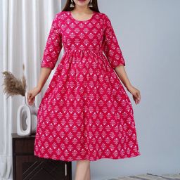 TANISHA Floral Print Maternity Empire Midi Dress-image-58