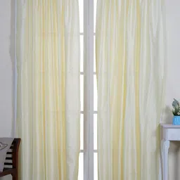 Soumya Cream-Coloured Set of 2 Sheer Long Door Curtain-33