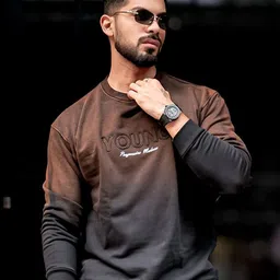 Maniac Men Typography Printed Round Neck Long Sleeves Sweatshirt-image-77