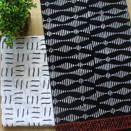 Weaves of Tradition Geometric Block Printed Pure Cotton Unstitched Dress Material-image-23