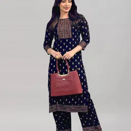 Moda Rapido Women Floral Printed Regular Kurta with Trousers-picture-32