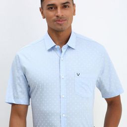 Allen Solly Men Spread Collar Micro Ditsy Printed Cotton Slim Fit Formal Shirt-image-80