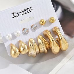 Jewels Galaxy Contemporary Half Hoop Earrings-image-58