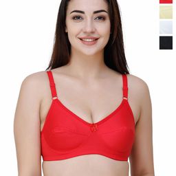 College Girl Women Pack of 4 Full Coverage Non Padded Cotton T-shirt Bra-picture-53