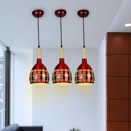 GAUVIK Maroon Printed Aluminium Ceiling Lamp-picture-49