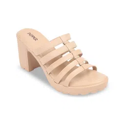 PEPPER Women Solid Block Round Toe Sandals-38