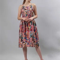 ETRAANA Floral Print Fit & Flare Midi Dress-picture-30