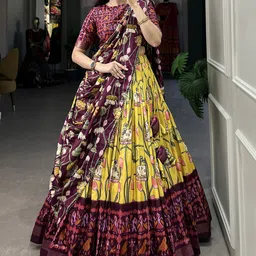 Aika Printed Ready to Wear Lehenga & Unstitched Blouse With Dupatta-picture-12
