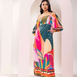 POPPI Women Pinko Printed Maxi Dress-image-37
