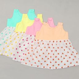 Hexacraft Baby Multi colour Gift Set combo pack of 4 Printed A-Line Dress-16