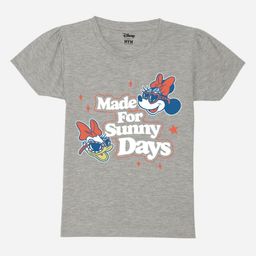 Wear Your Mind Girls Minnie Mouse Typography Printed Round Neck Cotton T-shirt-image-94