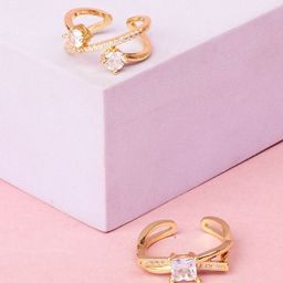 SALTY Set Of 2 Celestial Stones & Forever Radiance Finger Rings-28