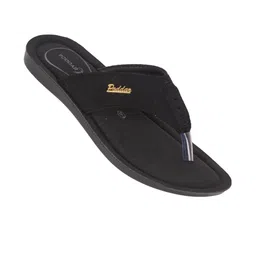 Poddar Men Black PU Flip Flops With Strap And Comfort Sole-picture-16