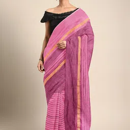 DIVASTRI Striped Saree with Blouse Piece-picture-10