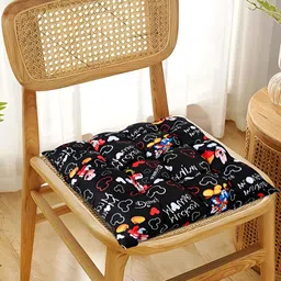 YK Black & Red Disney Printed Square Chair Pad-image-60