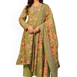 DRAVINAM Trends Embroidered Unstitched Dress Material-image-10