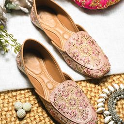 Froh Feet Women Embroidered Mojaris Flats-47