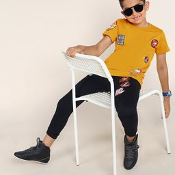 BONKIDS Boys Looney Tunes Printed Round Neck Pure Cotton T-shirt With Trousers-40