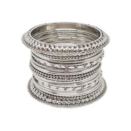 CHRISHAN Set Of 20 Silver-Plated Beaded Bangle-image-3