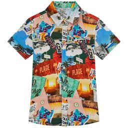 GUESS kids Boys Comfort Cutaway Collar Conversational Colourblocked Casual Shirt-image-21