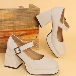 Street Style Store Women Closed Back Block Heels-49