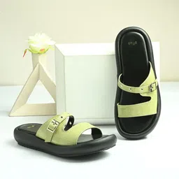 Styli Women Textured Open Toe Flats-32