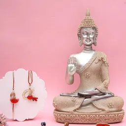 Aapno Rajasthan Set Of 2 Rakhi With Buddha Showpiece-image-36