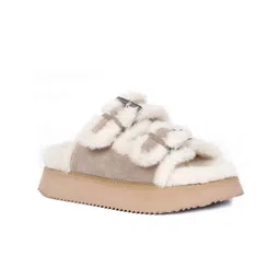 Saint G Women Leather Open Toe Flats With Buckles-image-15