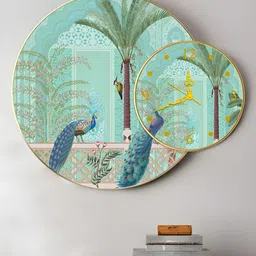 Art Street Green Painting Wooden Analogue Wall Clock-picture-10