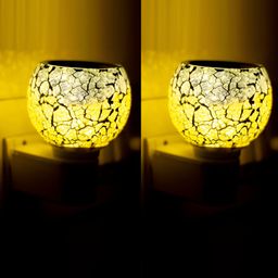 Gojeeva 4 Pcs White & Yellow Camphor Diffuser Glass With Switch image 5
