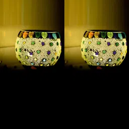 Gojeeva  4 Pcs White & Yellow Camphor Diffuser Glass With Switch image 5