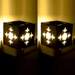 Gojeeva Brown Wooden Camphor Diffuser With Switch And Lamp image 2